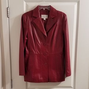 Worthington Burgundy Leather Jacket